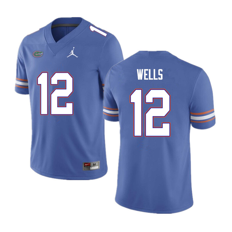 Men #12 Rick Wells Florida Gators College Football Jerseys Sale-Blue